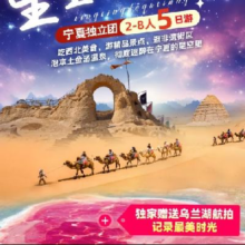 美团 宁夏旅游 银川集合 8人小团+镇北堡+腾格里沙漠+篝火晚会+览山+沙湖494元 1成人