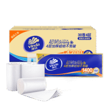 Plus、需首购：维达（Vinda）无芯卷纸 超韧4层140克*30卷 加厚升级 卫生纸厕纸 卷筒纸 整箱119.79元（需领券，合39.93元/件）
