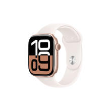 苹果 Apple Watch Series 10 智能手表 GPS款 46mm 玫瑰金色 淡桃粉色橡胶表带 S/M1939.16元