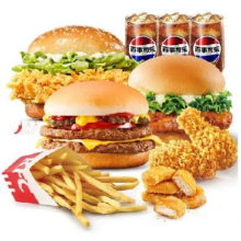 美团 KFC 肯德基 神抢手专享鸡牛堡堡丰盛3人餐兑换券 1张原价137.5元 现价62.9元