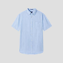 GANT 夏男士 简约美式休闲短袖衬衫 468卡布里蓝色 M176.8元