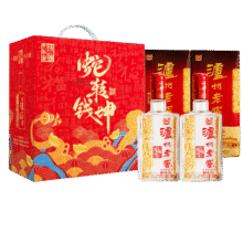 百亿补贴：泸州老窖 六年窖头曲 浓香型白酒 52度500ml*2瓶 蛇转钱坤礼盒 过年送礼150.5元（需领券）