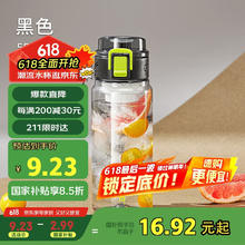 cille 希乐 塑料杯男女运动水杯tritan大容量随手杯便携泡茶杯墨黑550ml 墨黑550ml7.85元