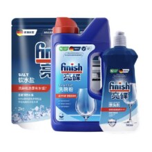 finish亮碟洗碗机专用洗涤剂洗碗粉+洗碗盐+漂洗剂套装3.5kg*1套69.4元（需领券）