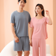 透气凉爽！BONAS 宝娜斯 男女款冰丝睡衣家居服套装￥22.90 3.8折