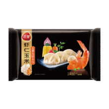 三全 私厨 虾仁玉米水饺 480g（选4赠1）68元（合13.6元/件）