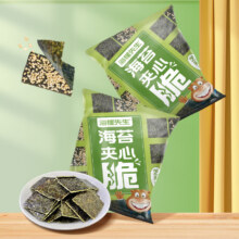 PLUS包邮：海狸先生海苔夹心脆 开袋即食紫菜儿童零食 芝麻味35g*1袋2元（需领券）