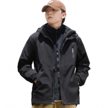 真维斯（JEANSWEST）冲锋衣男春秋季三合一可拆卸夹克外套男女情侣款防水登山户外防风79.5元（需领券）