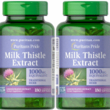 解酒/熬夜护肝！Puritan's Pride 普丽普莱 奶蓟提取物软胶囊1000mg*180粒*2瓶装￥173.06