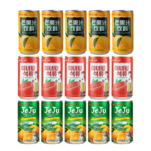 韩国原装进口 乐天济州岛柑橘汁饮料180ml*15罐 芒果汁石榴汁组合49.5元