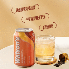 有点喝啤酒错觉！屈臣氏 苏打汽水康普茶味气泡饮料 325ml*12罐装￥25.46