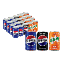 百事可乐200ml*8罐 + 百事无糖 200ml*8罐+美年达200ml*4罐? 混入装27.65元