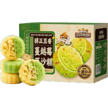 三只松鼠蔓越莓豆沙糕 绿豆糕点心蛋黄酥雪媚娘休闲整箱零食小吃 蔓越莓豆沙糕500g*1箱9.3元