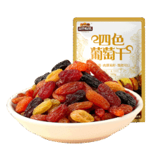 三只松鼠四色葡萄干免洗新疆特产休闲零食果干蜜饯健康食品小吃办公室追剧 【推荐】四色葡萄干500g9.9元
