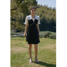 独束大码女装法式甜美重工假两件连衣裙夏季新款显瘦裙子114.5元