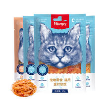 顽皮 猫零食金针软丝猫肉干多口味猫咪零食25g*6包猫罐头肉条29.44元