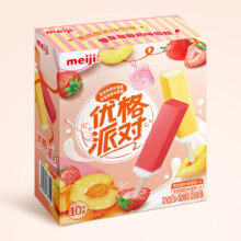 PLUS会员、需凑单：meiji 明治 黄桃草莓酸奶味雪糕 49g*10支*6件77.2元+10.44元凑单品（需领券，合12.87元/件）