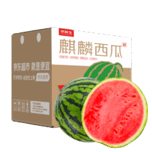 京鲜生 麒麟西瓜 净重5-6斤 1枚装 水果源头直发14.84元（需领券）