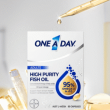 拜耳 one a day 95%高浓度无腥深海水晶鱼油 60粒*3盒￥459.14