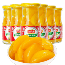 欢乐家 黄桃罐头256g*6瓶 玻璃瓶装 糖水黄桃水果罐头 休闲速食品整箱20.9元（需领券）