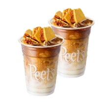 美团：Peet's coffee 焦糖烧拿铁大杯（双杯）套餐兑换券原价84元，现价51元