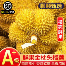 梓颐泰国金枕榴莲新鲜果整箱长柄榴莲金枕头进口A果整个带壳热带水果 商超级|30年老树果 净重单果3.2-4.1斤（包3房）54.9元