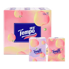 得宝 Tempo 浅桃系列 手帕纸 4层*7张*12包 水蜜桃香券后9.9元