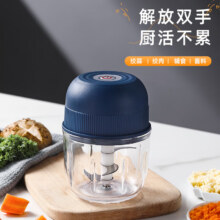 蒜泥神器捣蒜器电动打蒜器搅蒜虾绞肉机拉蒜蓉家用大蒜末搅碎 二叶刀 0.26L 德芯电机（绞蒜、辣椒）