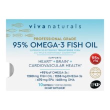 需首购、PLUS：Viva Naturals进口Omega3含95%浓缩深海鱼油软胶囊10粒12.91元包邮（需领券+试用）