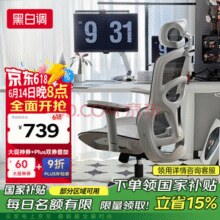 国家补贴、PLUS会员！黑白调 P2pro+ 人体工学椅 电脑椅￥504.74