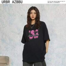 URBR AZBBU 男女同款纯棉宽松休闲短袖T恤*4件 多款新低39.6元包邮（9.9元/件）