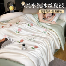 亲肤冰丝刺绣夏被夏凉被四件套夏季宿舍单双人可机洗空调被58元