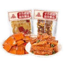 好巴食 手作系列虎皮+牛皮豆干约20g0.1元