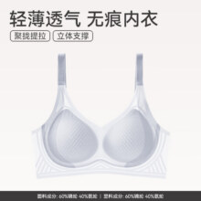 芬腾无痕内衣 夏季薄款透气全罩杯无钢圈胸罩 浅兰47.82元（需领券，合23.91元/件）