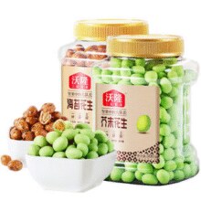 解馋零食！沃隆 鱼皮花生海苔味 500g罐装￥19.90 2.0折