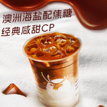 美团 新品首发 瑞幸咖啡 【预售 6.23可用】海盐焦糖拿铁12.5元