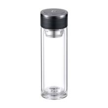 哈尔斯 高硼硅玻璃杯 茶水分离 睿智黑320ml 双层隔热+数显券后14.15元