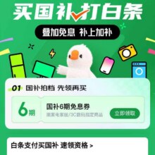 促销活动：京东 买国补 · 打白条攻略 领6期白条免息券按需领取