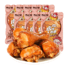 需首购：德州扒鸡【老汤大鸡腿65g*8个】熟食零食休闲食品夜宵充饥办公室 藤椒鸡腿4根+五香鸡腿4根32.8元