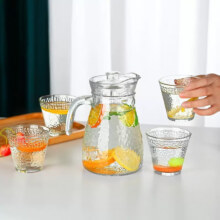 凉水壶锤纹玻璃冷水壶套装  【1壶4杯】10.1元（买一送一，合5.05元/件）