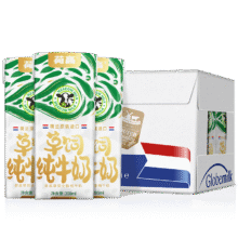 荷高（Globemilk）荷兰原装进口 3.7g荷兰官方草饲全脂纯牛奶200ml*24 营养高钙早餐75.5元（需领券）
