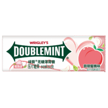 DOUBLEMINT/绿箭 无糖口香糖 糖果 23.8g 萌萌蜜桃味 35粒*1瓶6.62元（需领券）