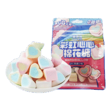来伊份休闲食品糖果棒棒糖零食来一份 50g 彩虹棉花糖61元（合5.08元/件）