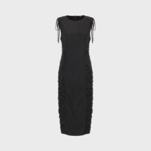 ZARA 修身帅气时尚褶皱设计圆领无袖连衣裙215元