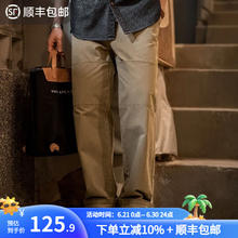 马登 工装裤 美式复古双膝口袋工裤 男直筒休闲长裤券后79.9元