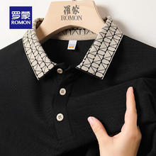 罗蒙 纯色百搭2025夏季潮流简约风中青年商务POLO衫 典雅黑券后35.9元