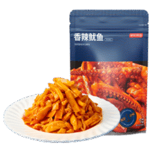 史低！京东京造 香辣鱿鱼40g*2 海味零食 即食小鱼干海鲜小吃9.78元/件（需买5件）