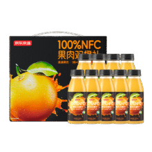 京东京造100% NFC橙汁果汁饮料280ml*9瓶果肉粒橙 0脂盒装*3件108.5元(合单件36.17元)