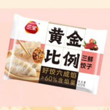三全黄金比例水饺 400g *10件赠2件4.92元/件（共59元、含赠）
