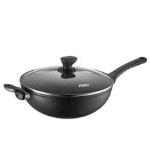 爱仕达 炒锅麦饭石色不粘平底轻量炒菜锅燃气电磁炉通用 32cm 适合3-5人89.1元